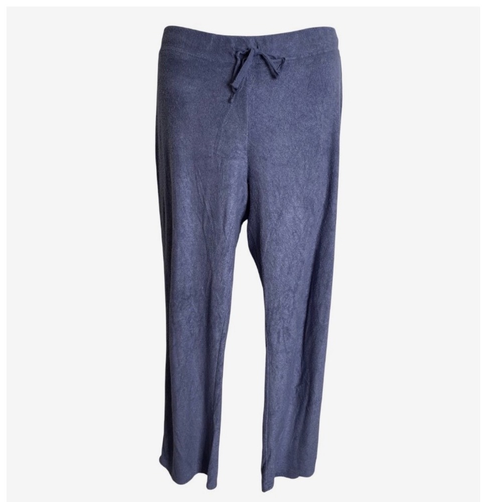 N NATORI Dark Blue-Ish Gray TERRY LOUNGE PANTS Pajamas Back Pocket Pull-On SZ S